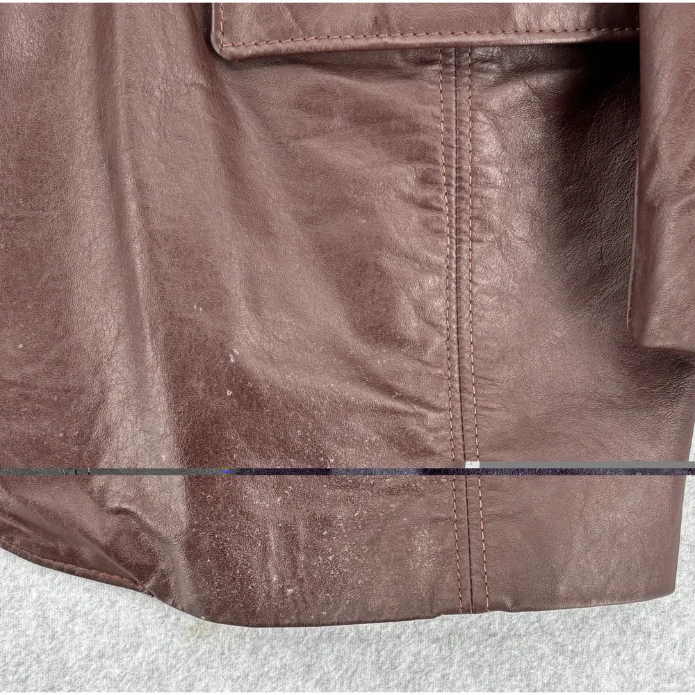 Vintage Sears The Leather Shop Brown Leather Blazer Jacket 46R Men's